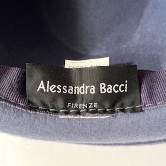 Alessandra Bacci Firenze Women’s 100% Wool Blue Fedora Hat , Made in Italy - Picture 6 of 10